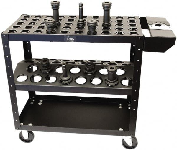 32 Tool Capacity, Optional Second Shelf Taper Econo Kart CNC Tool Cart MPN:3008