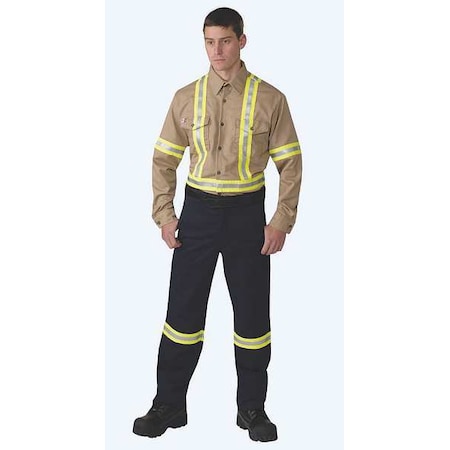 Men's Flame-Resistant Collared Shirt, 8.7 cal/sq cm, L, 12% Nylon, 88% Cotton MPN:1115US7-LT-GRY