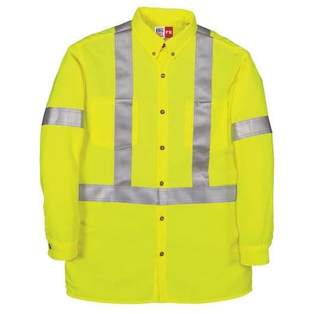 Men's Flame-Resistant Collared Shirt, 8.9 cal/sq cm, L, 12% Aramid, 40% Modacrylic, 48% Tencel MPN:148BDTY7-LR-YEL