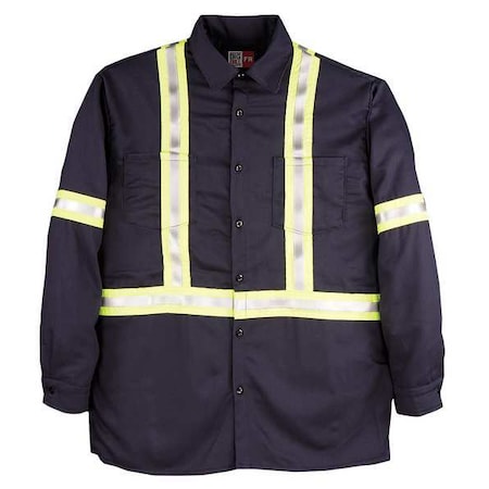 Men's Flame-Resistant Collared Shirt, 8.7 cal/sq cm, 2XL, 12% Nylon, 88% Cotton MPN:235US7-2XLT-NAY