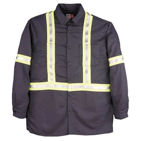 Men's Flame-Resistant Collared Shirt, 8.7 cal/sq cm, L, 12% Nylon, 88% Cotton MPN:235US7-LR-NAY