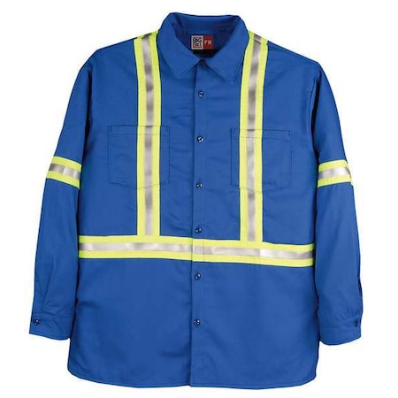 Men's Flame-Resistant Collared Shirt, 8.7 cal/sq cm, XL, 12% Nylon, 88% Cotton MPN:235US7-XLR-BLR