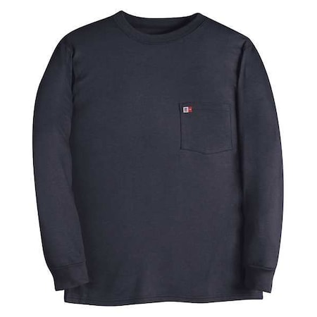 Men's Flame-Resistant Crewneck Shirt, 8.9 cal/sq cm, 2XL, Cotton MPN:DW5KI6-2XLR-NAY