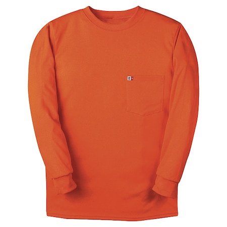 Men's Flame-Resistant Crewneck Shirt, 8.9 cal/sq cm, M, Cotton MPN:DW5KI6-MR-ORA