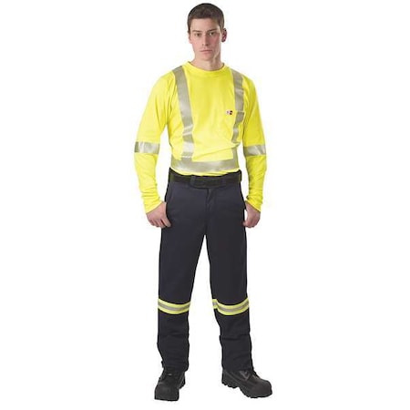 Men's Flame-Resistant Crewneck Shirt, 16.4 cal/sq cm, M, 10% Twaron, 40% Lyocel, 50% Modacrylic MPN:SRT5PY6-MR-YEL