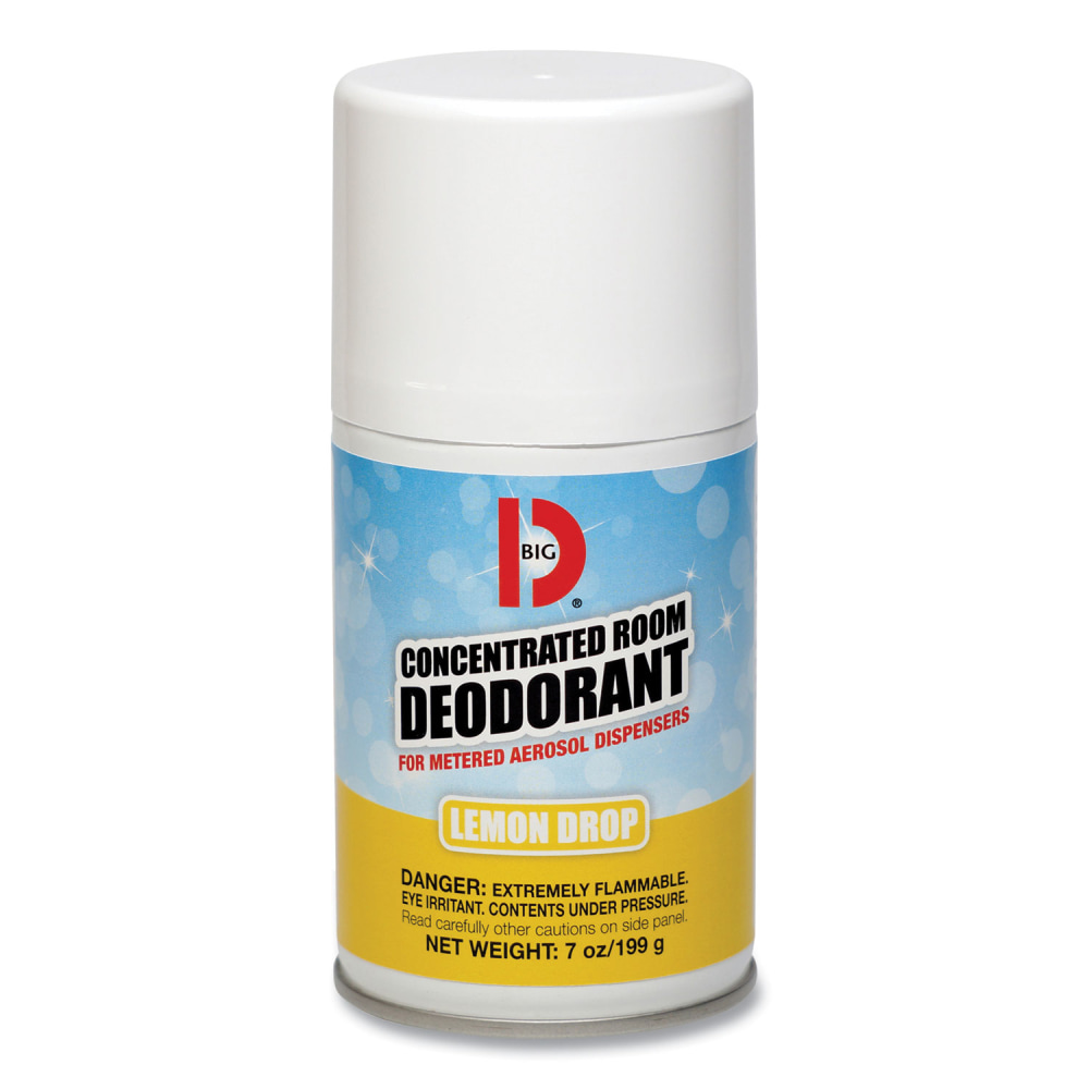 Big D Industries Metered Concentrated Room Deodorant, Lemon Scent, 7 oz Aerosol Spray, 12/Carton MPN:045100