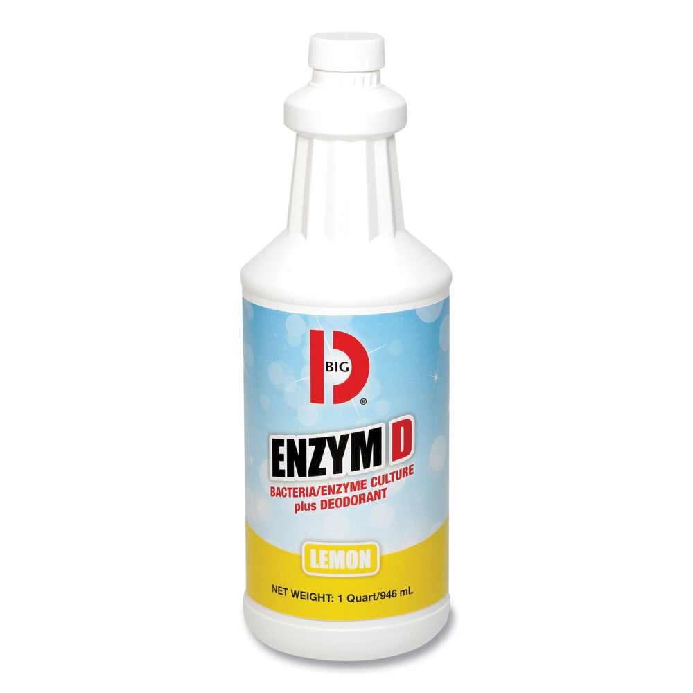 Big D Industries Enzym D Digester Liquid Deodorant, Lemon, 32 oz Bottle, 12/Carton MPN:050000