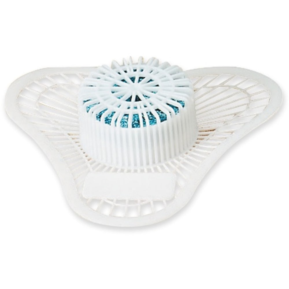 Big D Evergreen Fragrance Urinal Screen with Enzymes - Lasts up to 2000 Flushes - Non-para-Deodorizer - 12 / Carton - White, Blue MPN:66000