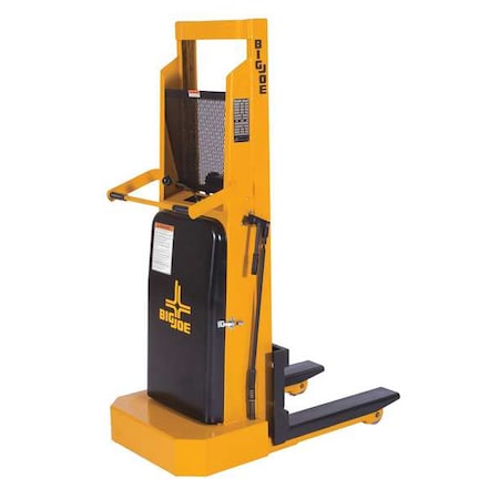 Powered-Lift/Manual-Push Fork-Over Stacker: 2, 000 lb Load Capacity, Powered/Manual MPN:IBH