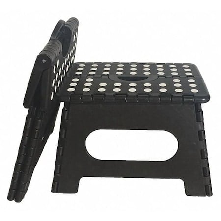1 Step, Folding Plastic Step Stand, 700 lb. Load Capacity, 8.8 in Overall Height, Black/White MPN:BJSTEP