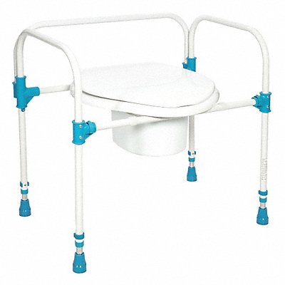 Portable Commode Chair Plastic White MPN:BJBC