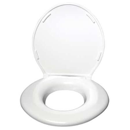 Toilet Seat With Cover, ABS, Elongated or Round, White MPN:1W