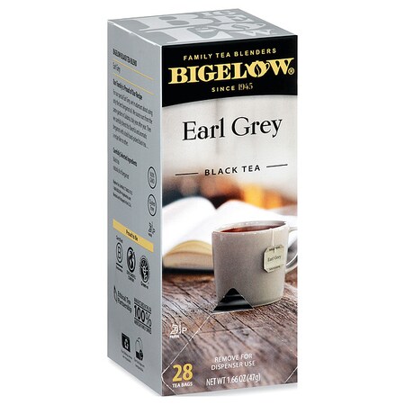 Tea, Earl Grey, Tea Bag, Caffeinated, Tea Bags, 1.66 oz, 28 PK MPN:RCB003481