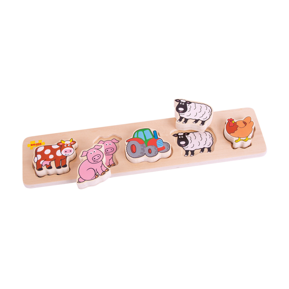 Bigjigs Toys Chunky Lift & Match Farm Puzzle MPN:BJTBB014