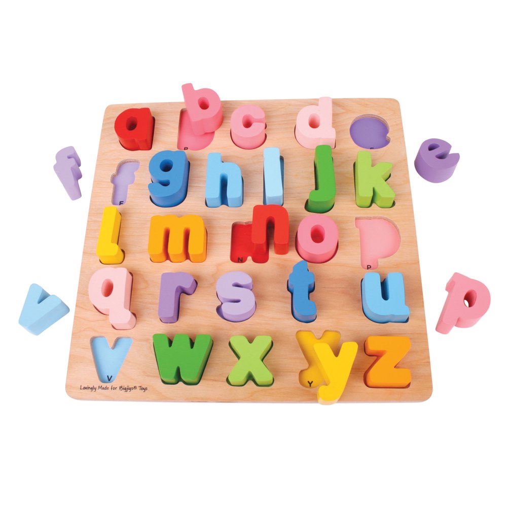 Bigjigs Toys Ltd. Chunky Alphabet Puzzle, 1-1/2inH x 11inW x 11inD, Lowercase, Grade Pre-K To 1 MPN:BJTBB106
