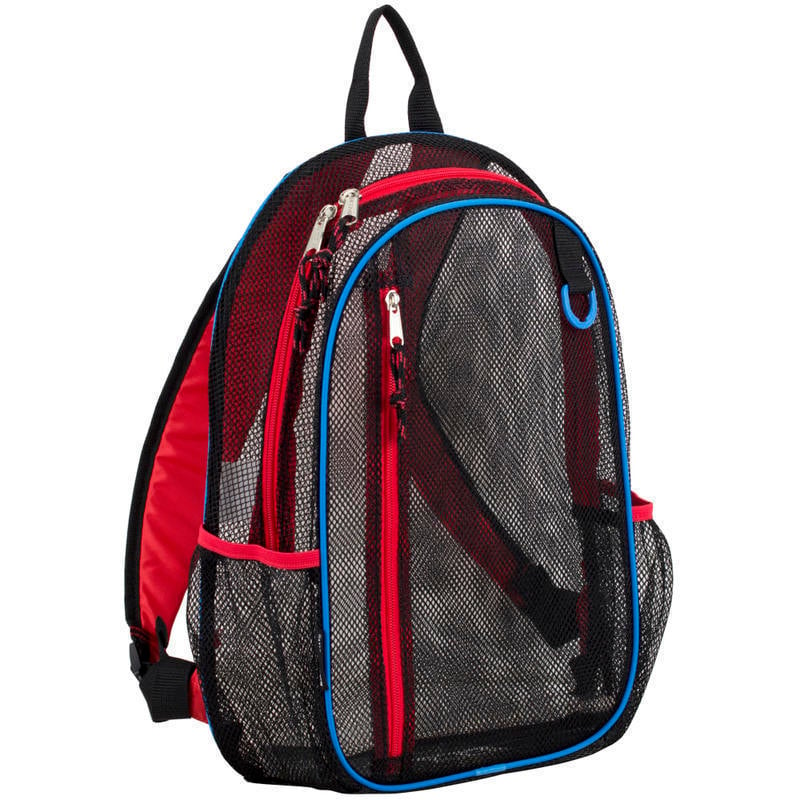 Eastsport Sport Mesh Backpack, Black/Red/Blue (Min Order Qty 5) MPN:119100BJ-BK1