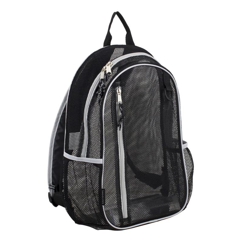 Eastsport Sport Mesh Backpack, Black/Silver (Min Order Qty 4) MPN:119100BJ-BLK