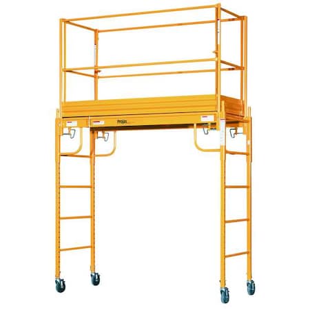 Scaffold Tower, 2 to 6 ft H, 72 in W, 29 in D, Steel, 1, 000 lb Load Capacity MPN:0127-006-1