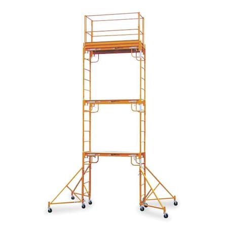 Scaffold Tower, 2 to 17 ft H, 72 in W, 29 in D, Steel, 1, 000 lb Load Capacity MPN:0127-006-3