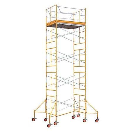 Scaffold Tower, 2 to 16 ft H, 120 in W, 57 in D, Steel, 2, 000 lb Load Capacity MPN:6004C-10X15RT