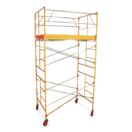 Scaffold Tower, 2 to 11 ft H, 84 in W, 57 in D, Steel/Plastic, 2, 000 lb Load Capacity MPN:6004C-7X10RT