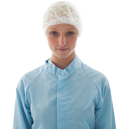 Bouffant Cap, Polypropylene, 19 in Dia., White, M, 1000 PK MPN:BBC-W