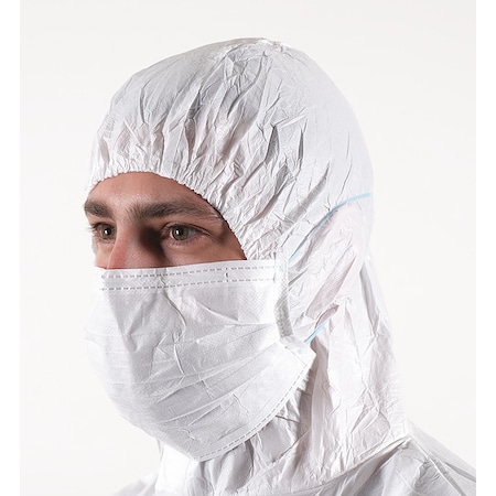 Cleanroom Mask, 3-Ply, Dual, Non-Adjustable Strap, None, White, M, 600 PK MPN:MEA210-2