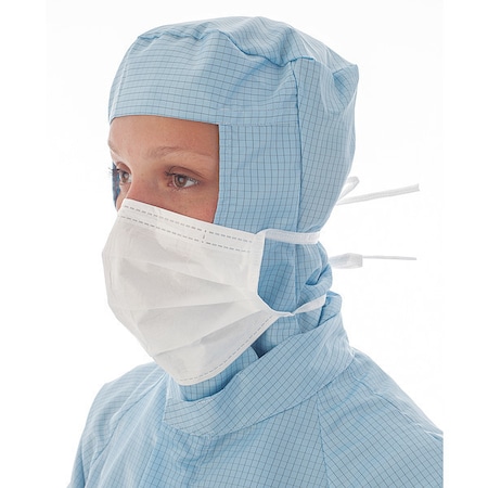 Cleanroom Mask, 3-Ply, Dual, Adjustable Strap, None, White, M, 800 PK MPN:MTA210-0
