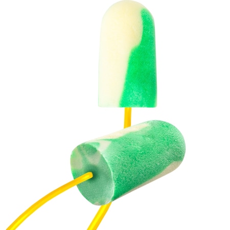 Not Applicable Disposable Foam Earplugs, Bullet Shape, 32 dB, Green, White, 100 PK MPN:BSF-30