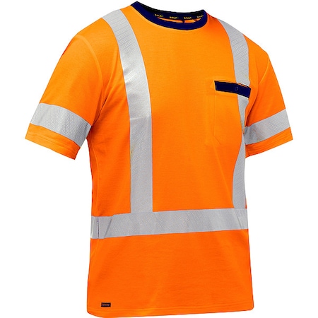 High-Visibility Shirt, Cotton, Polyester, Orange, 5XL MPN:313M1118H-O/5X