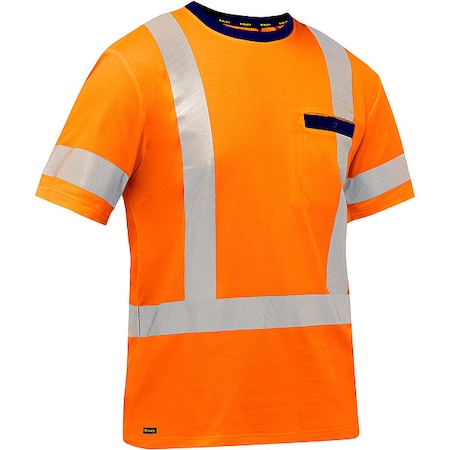 Hi-Vis Short-Sleeve T-Shirt, 3, R, Cotton, Polyester, Orange, M MPN:313M1118X-O/M