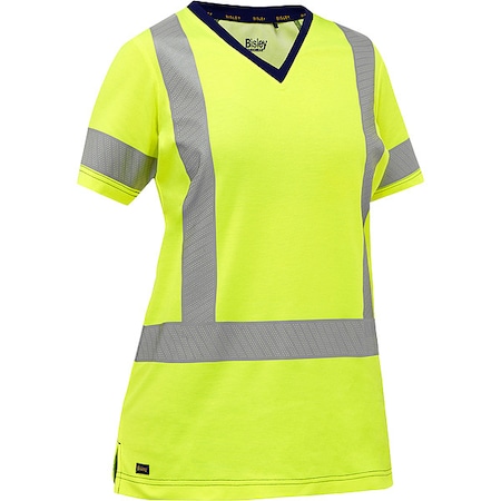 Women's Hi-Vis Short Sleeve T-Shirt, 3, R, Cotton, Polyester, Yellow, S MPN:313W1118X-Y/S