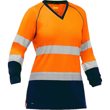 Women's Hi-Vis Short Sleeve T-Shirt, 3, R, Cotton, Polyester, Orange/Black, M MPN:313W6118T-ON/M