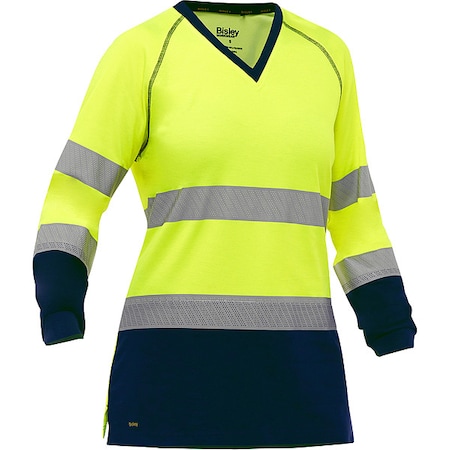 Women's Hi-Vis Short Sleeve T-Shirt, 3, R, Cotton, Polyester, Yellow/Black, M MPN:313W6118T-YN/M