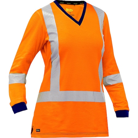 Women's Hi-Vis Short Sleeve T-Shirt, 3, R, Cotton, Polyester, Orange, L MPN:313W6118X-O/L