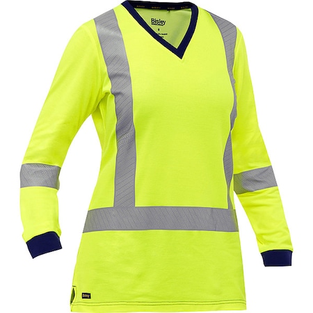 Women's Hi-Vis Short Sleeve T-Shirt, 3, R, Cotton, Polyester, Yellow, S MPN:313W6118X-Y/S