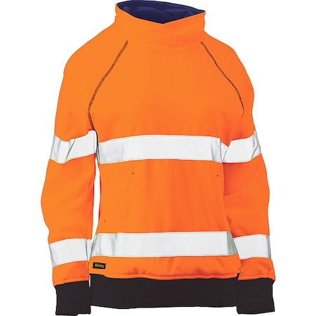 Women's Hi-Vis Pullover Sweatshirt, 2, R, Polyester, Orange, L MPN:323W6818T-OR/L