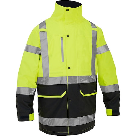 Hi-Vis Jacket, Polyester, Class 3 R, Hi-Vis Yellow, S MPN:333M6375H-YL/S