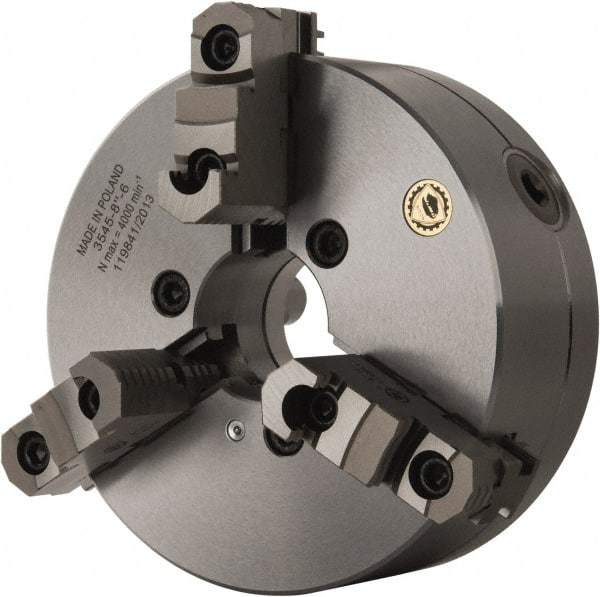 Self-Centering Manual Lathe Chuck: 3-Jaw,  8