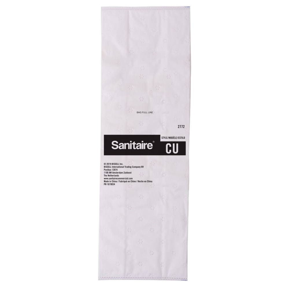 Sanitaire CU Premium Synthetic Vacuum Bags, 7.4-Quart, White, Pack Of 5 Bags MPN:2772