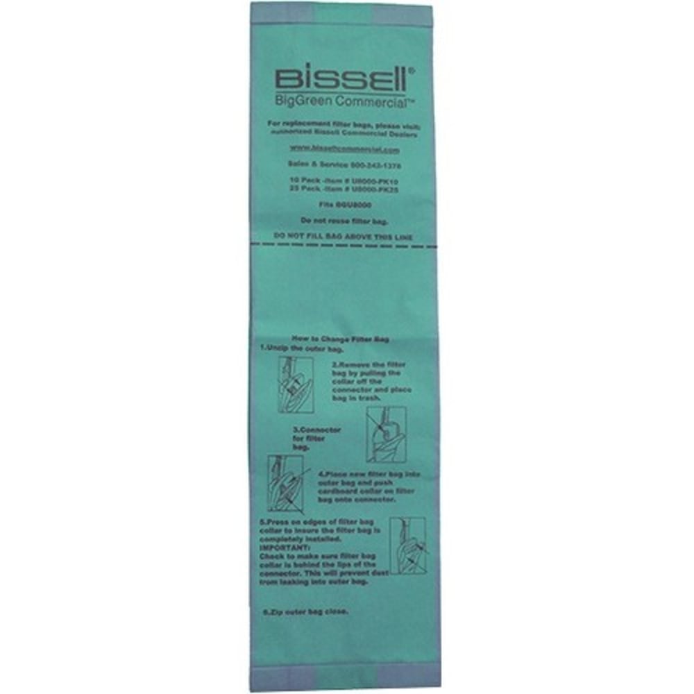 BigGreen Replacement Vacuum Bag - 25 Pack - Blue MPN:U8000-PK25