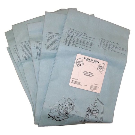 Vacuum Bag, Paper, Cloth Filter, 5 PK MPN:332844