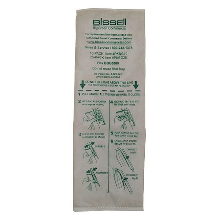 Vacuum Bag, Multi-Ply, Cloth Filter, 25 PK MPN:PKBG25