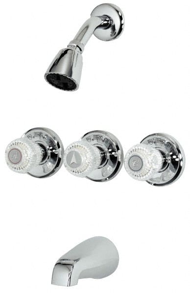 Concealed, Three Handle, Chrome Coated, Brass, Valve, Shower Head and Tub Faucet MPN:222-215