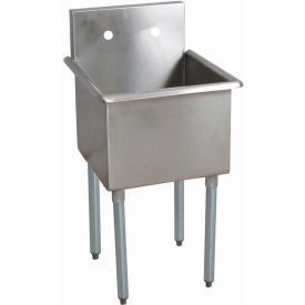 BK Resources® 1-Compartment Budget Sink 24 X 24 X 14 Deep Galvanized Legs BK8BS-1-24-14