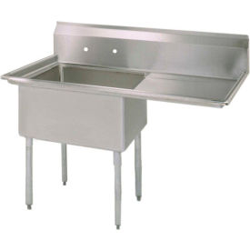 BK Resources® 1-Comp Sink 18X18X12 Deep 8 Faucet Holes 18R Drainboard Galvanized Legs BKS-1-18-12-18R