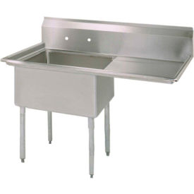 BK Resources® 1 Compartment Sink SS 24L x 24W x 14D Bowl 24 Right Drainboard BKS-1-24-14-24R