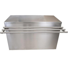 BK Resources Stainless Steel Serving Counter Hinged Doors & Lock Drop Shelf Casters 30