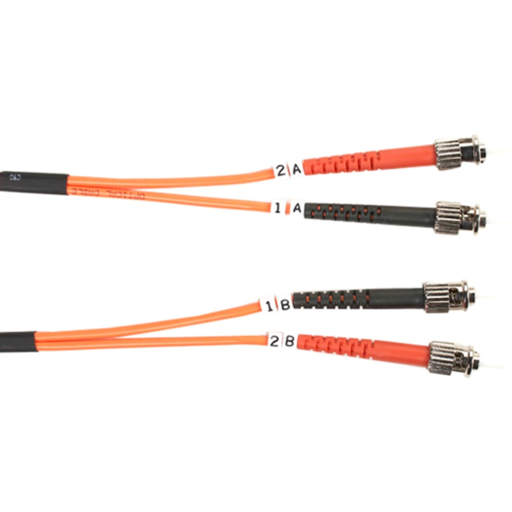 Black Box Fiber Optic Duplex Patch Network Cable - 6.50 ft - First End: 2 x ST Network - Male - Second End: 2 x ST Network - Male0 Gbit/s - Patch Cable - OFNR - 62.5/125  m - Orange (Min Order Qty 6) MPN:FO625-002M-STST
