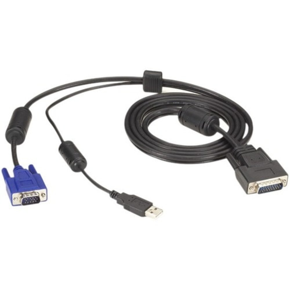 Black Box KVM Switch Cable - VGA and USB to HD26 - 6 ft KVM Cable for KVM Switch - First End: 1 x HD-26 - Male - Second End: 1 x USB Type A - Male, 1 x DB-15 - Male (Min Order Qty 3) MPN:EHNSECURE2-0006